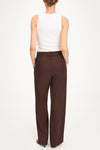 Sandrine linen trousers coffee stylein model image back