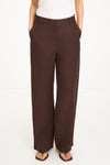 Sandrine linen trousers coffee stylein model image front close