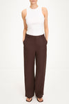 Sandrine linen trousers coffee stylein model image front