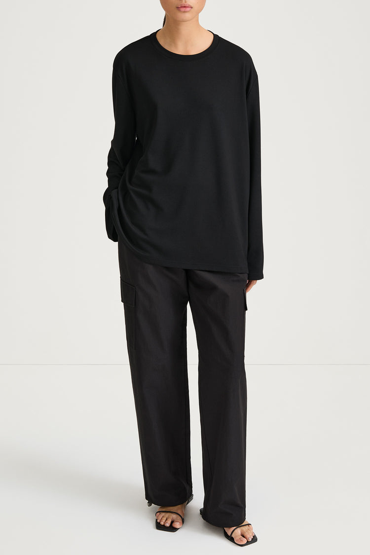 Shea leisure trousers pockets black stylein model image front