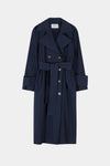 Navy trench coat siena midnight stylein front packshot