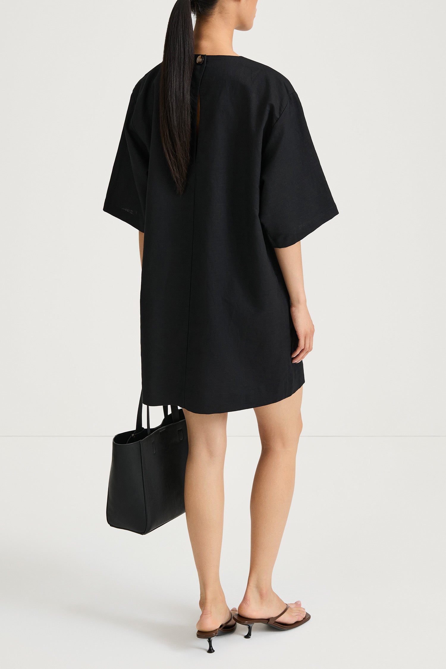 stylein dress MONTORIO A rounded neckline JARAMA DRESS - BLACK