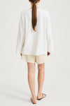 Sonya flared trench cotton shorts cream stylein model image back