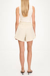 Sonya flared trench cotton shorts cream stylein model image back