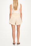 Sonya flared trench cotton shorts cream stylein model image back
