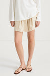 Sonya flared trench cotton shorts cream stylein model image front close