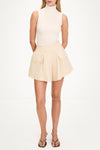 Sonya flared trench cotton shorts cream stylein model image front