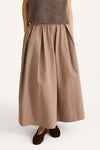Sorina long trench skirt hazel stylein model image front close-up