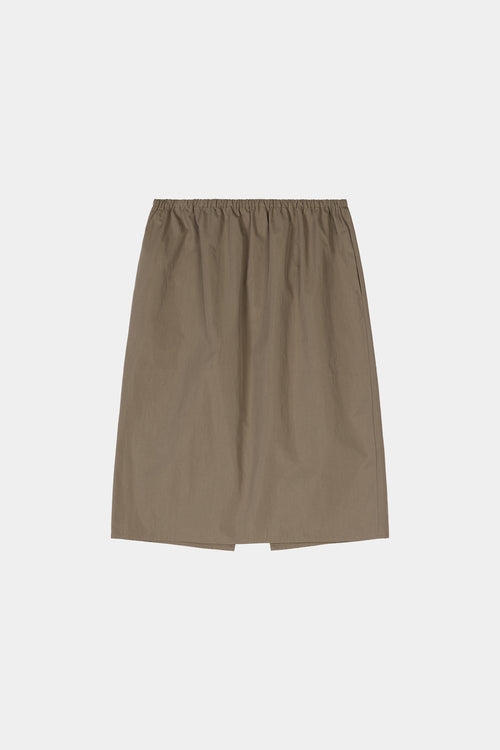 Knee long skirt khaki trench stylein sorrel front model image