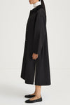 Sylvia loose flared cotton trench coat black stylein model image side