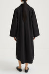 Sylvia loose flared cotton trench coat black stylein model image back