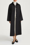 Sylvia loose flared cotton trench coat black stylein model image front