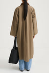 Sylvia loose flared cotton trench coat army green stylein model image back