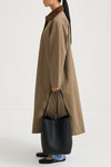 Sylvia loose flared cotton trench coat army green stylein model image side