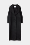 LONG DOUBLE-FACED WOOL COAT - TERA BLACK