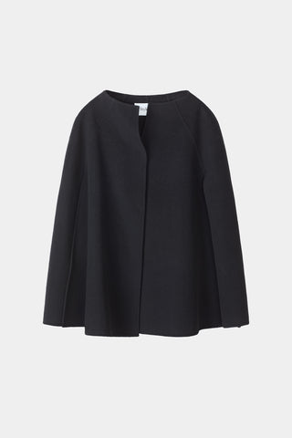 Thea double wool cape coat black stylein packshot