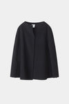 Thea double wool cape coat black stylein packshot