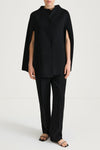 Thea double wool cape coat black stylein model image front