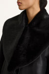 black faux fur collar detail image