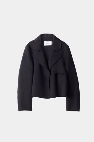 Toni jacket wool blend cropped full length sleeves black stylein packshot