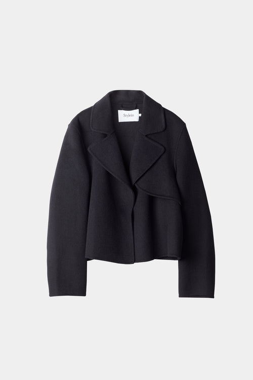 Toni jacket wool blend cropped full length sleeves black stylein packshot