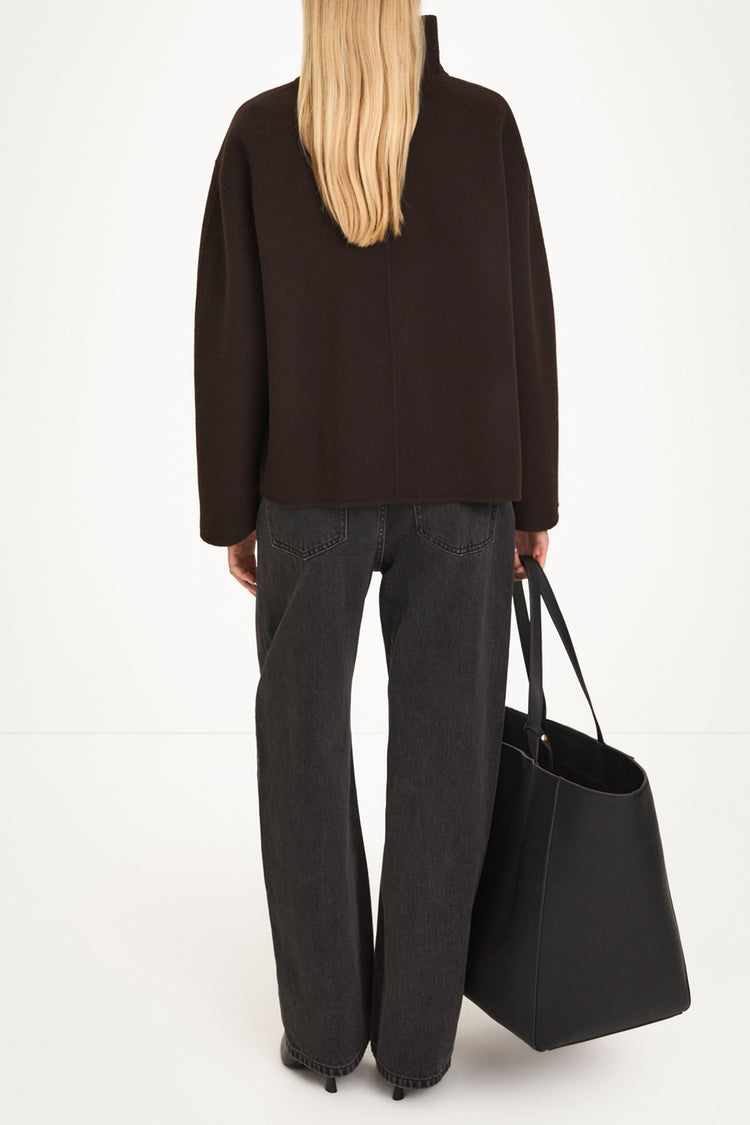 Tove short wool jacket coffee stylein model image back