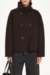 Tove short wool jacket coffee stylein model image front close