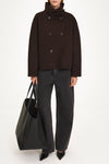Tove short wool jacket coffee stylein model image front