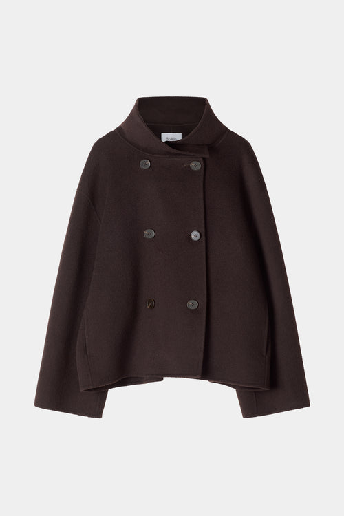 Tove short wool jacket coffee stylein model image front