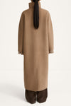 Tovino wool long coat taupe stylein model image back