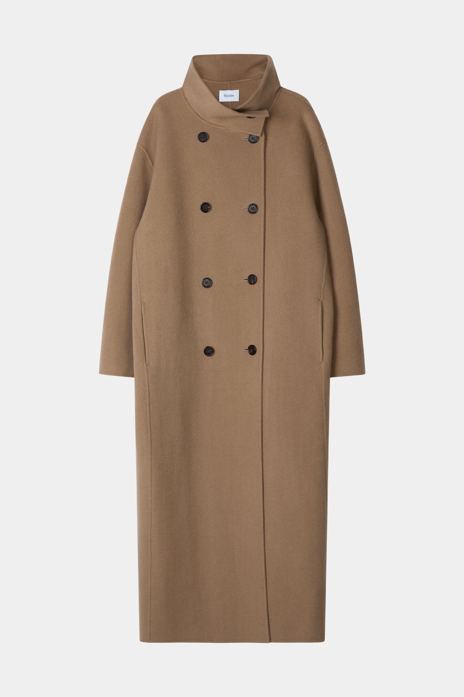 Tovino wool long coat taupe stylein packshot