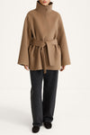 Trecate wool short coat taupe stylein model image front