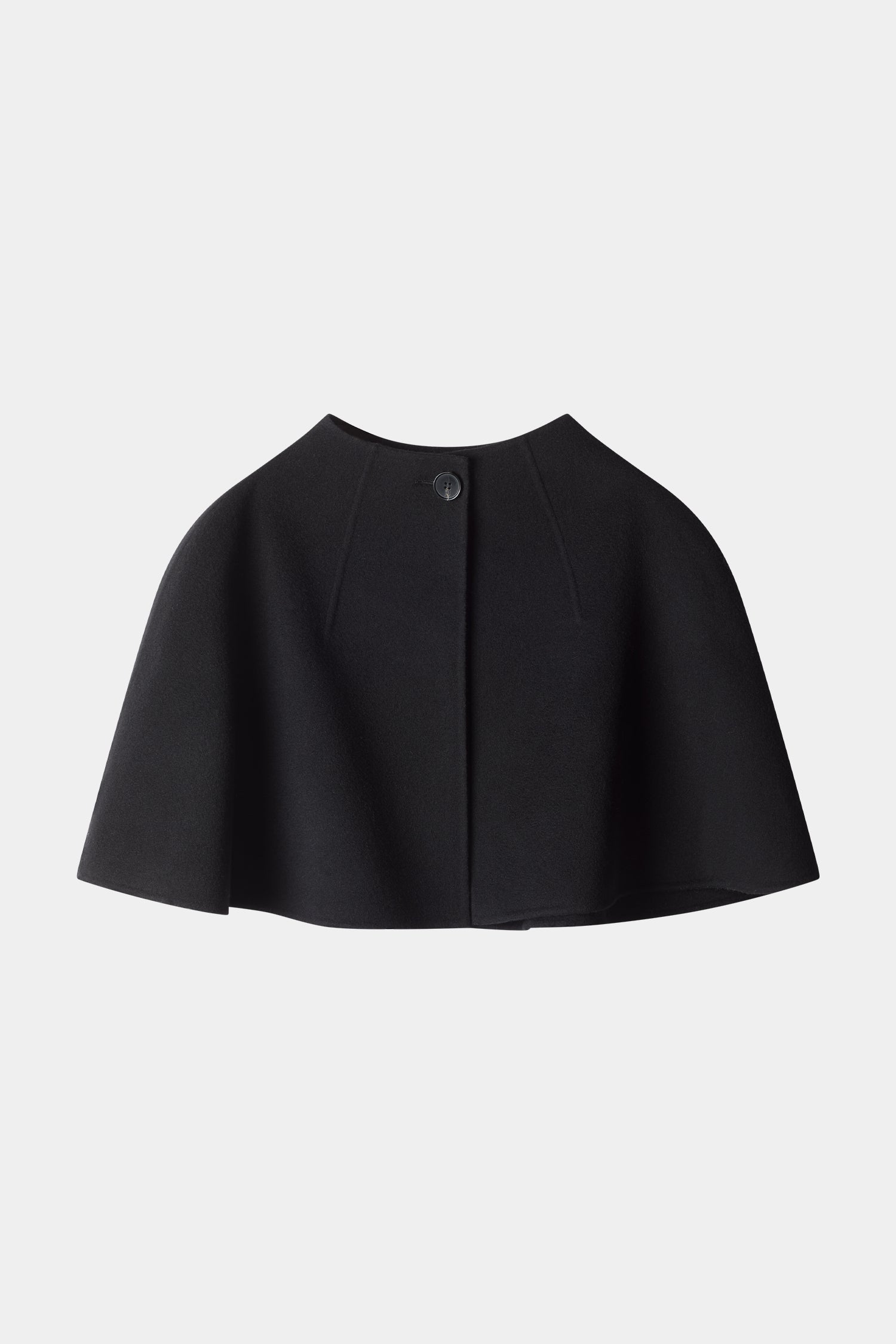Black wool cape with a button closure Stylein packshot