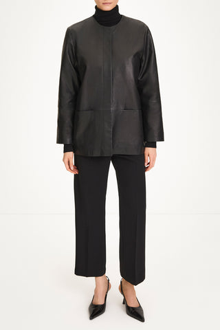Valencia Leather jacket black stylein model image front