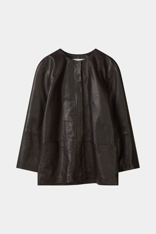 Valencia nappa leather jacket coffee stylein packshot