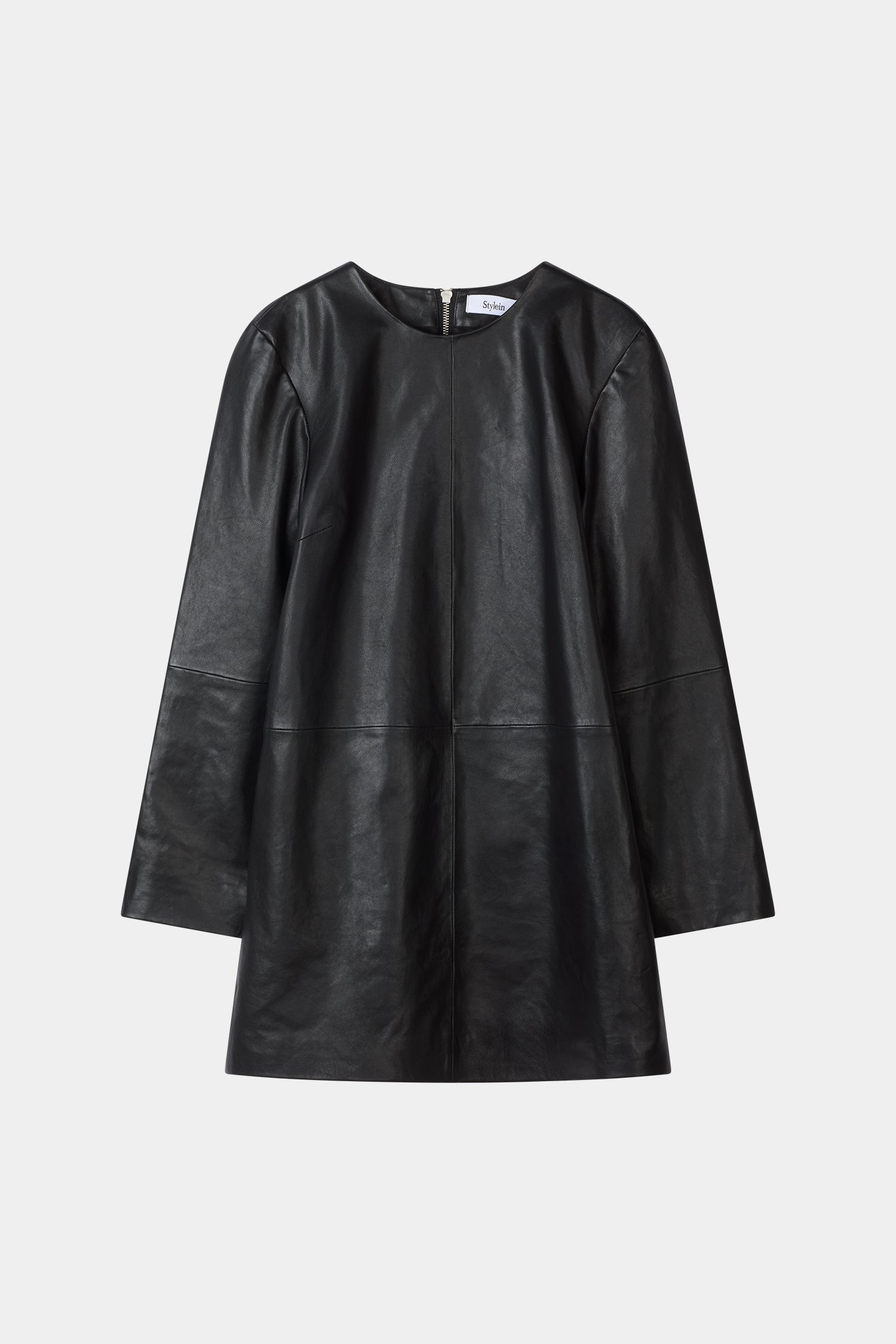 black leather mini dress a-lined stylein valetta packshot