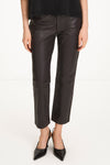 Vasto leather trousers coffee stylein front close