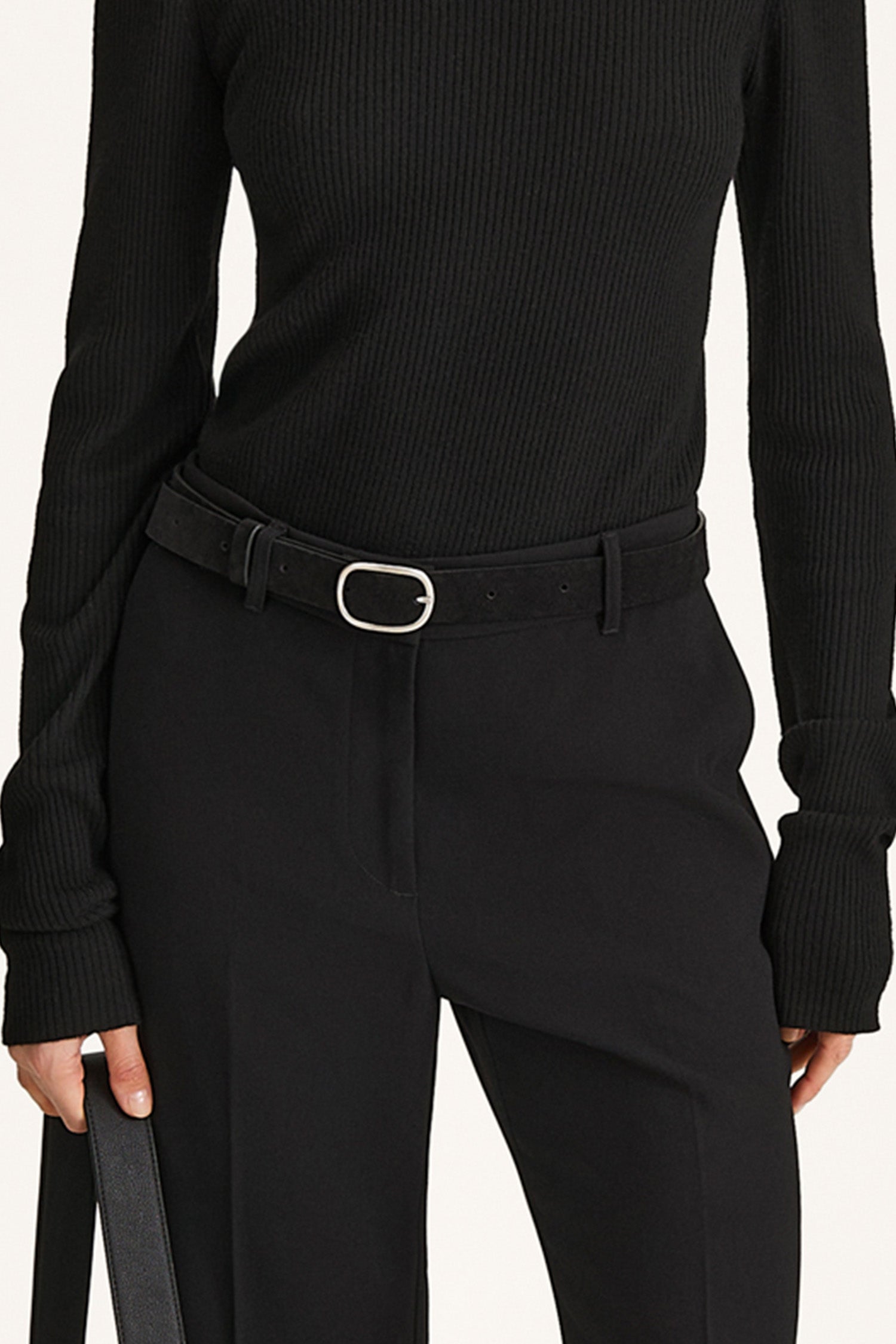 Venosa suede belt black stylein model image front