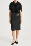 black midi leather skirt stylein viana model image front