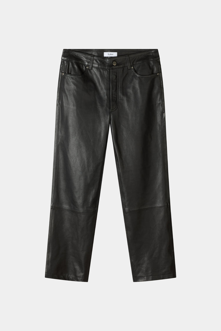 Black oversized leather trousers Stylein Vicotria packshot