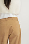Victory suede trousers desert stylein back close up model image