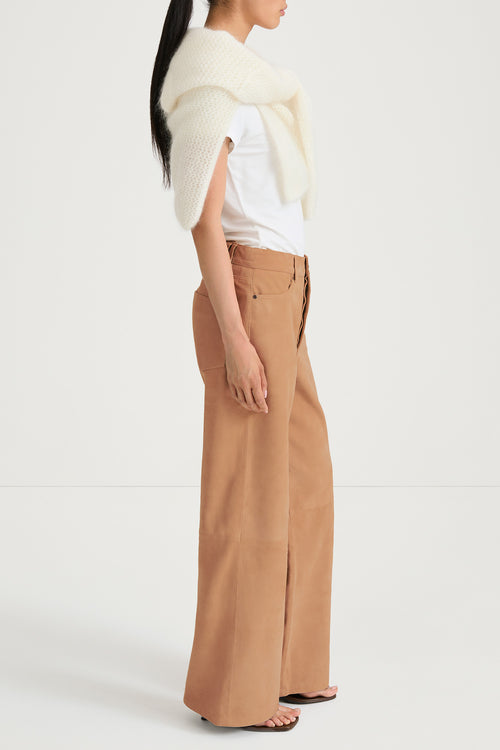 Victory suede trousers desert stylein front model image