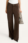 Victory suede trousers pebble brown stylein model image front close