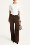 Victory suede trousers pebble brown stylein model image front