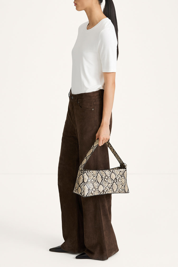 Victory suede trousers pebble brown stylein model image side
