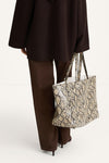 Yacht bag faux leather beige snake stylein model image back