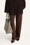 Yacht bag faux leather beige snake stylein model image front