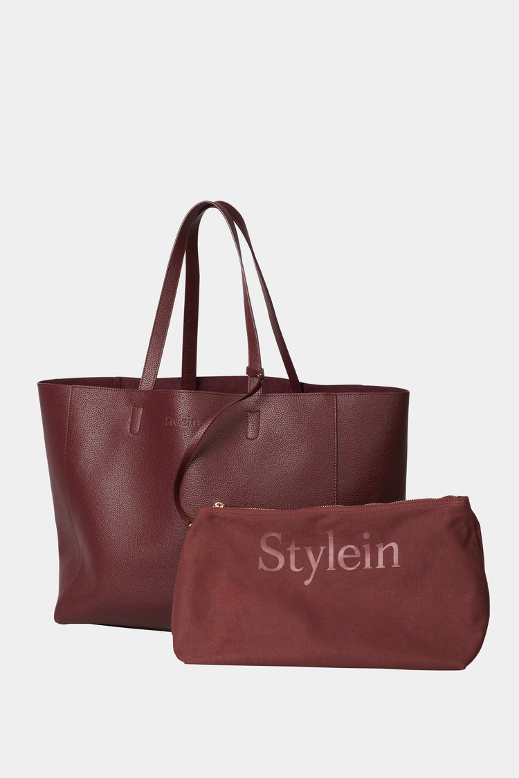 Yacht bag grain faux leather burgundy inner bag stylein packshot