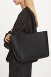 Yacht bag mini faux leather black stylein model image side close
