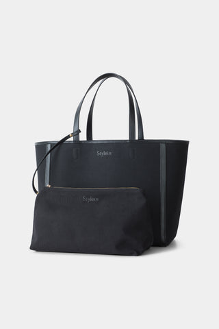 Yacht canvas black stylein packshot clutch front 